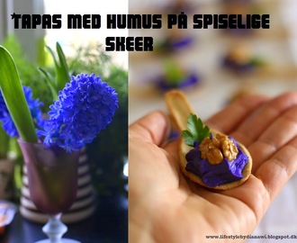 Tapas med humus på spiselige skeer