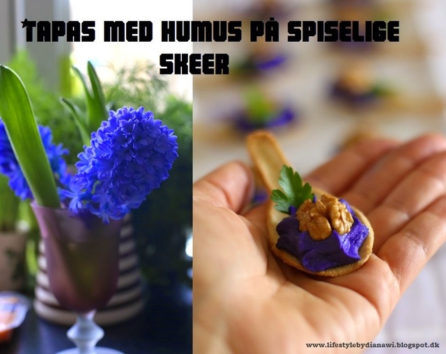 Tapas med humus på spiselige skeer