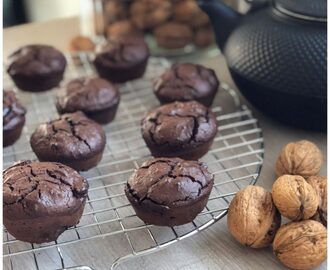 Chokolademuffins med bønner  og efterårsdage