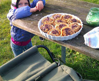 Æblemuffins på fisketur