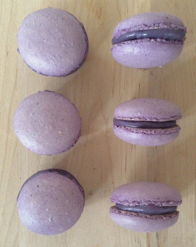 Macarons med blåbærstøv