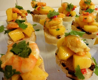 Grillet marinerte kjempereker med mango & chili ✿