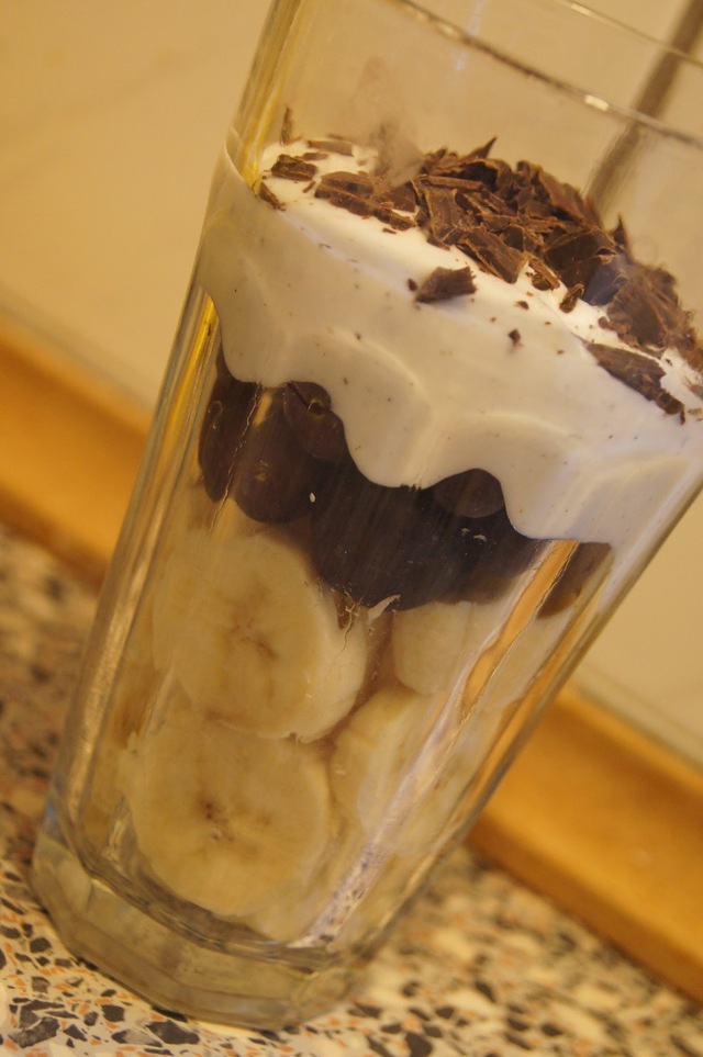 Grapes, Banana, Vanilla and Chocolate in a jar