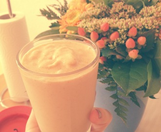 Banana protein smoothie.