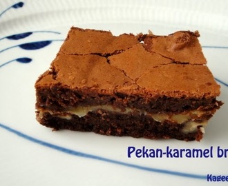 Opskrift: Brownie med pekan-nødder og karamel