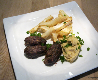 Kebab med humus og selleri fritter