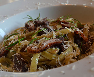 Fettuccine con anatra (en variation af Bigoli con l’Anatra)