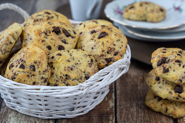 Lækre scones med chokolade