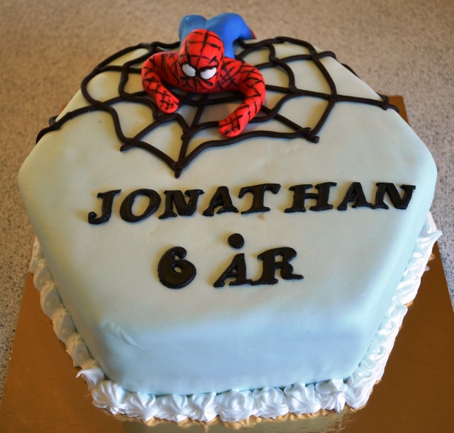 Spiderman kage til Jonathans 6 års fødselsdag.