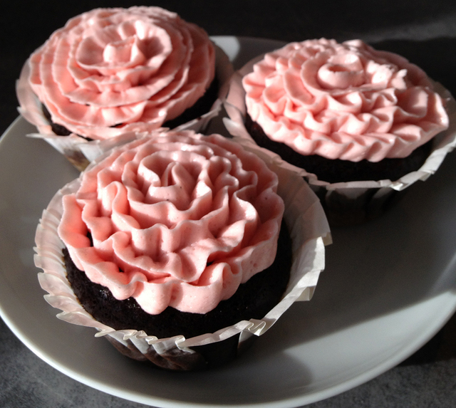 Forårsblomst-cupcake (uden mælkeprodukter)