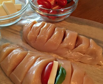 Hasselback Chicken Stuffed with Mozzarella, Tomato and Basil Recipe