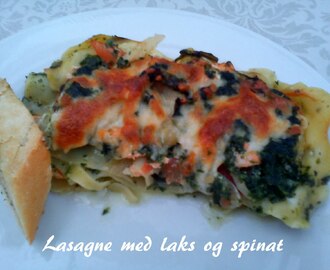 Lasagne med laks og spinat