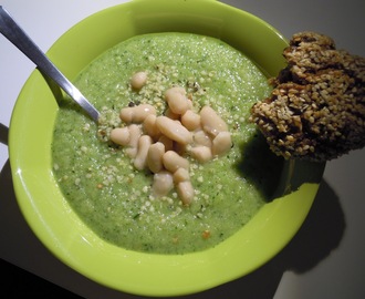 En uge med raw food supper; Agurkesuppe med ananas og cannellino bønner