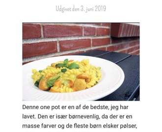 Pølse ret med karry og pasta