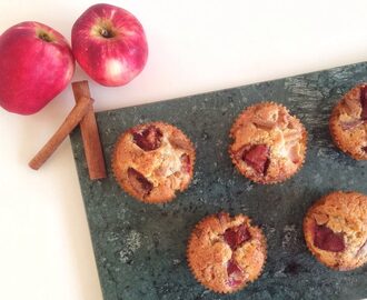 Æblekanelmuffins med hvid chokolade