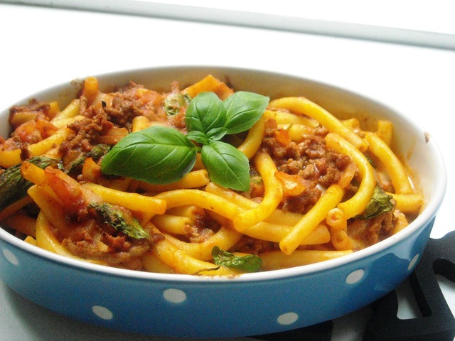 Pastagratin med Oksekød og Mozzarella