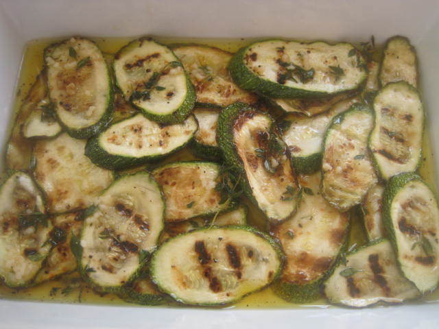 marinerede grillede zucchini