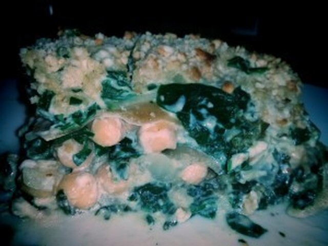 Spinat-lasagne med “ostesovs”