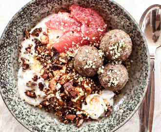 Vegan Breakfast Bowl With Hormone Balancing Bliss Balls (V)