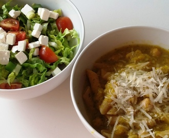 Græskarpasta med Kikærter og Avocadosalat