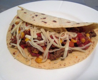 Tortilla med Mexicansk Kødsauce