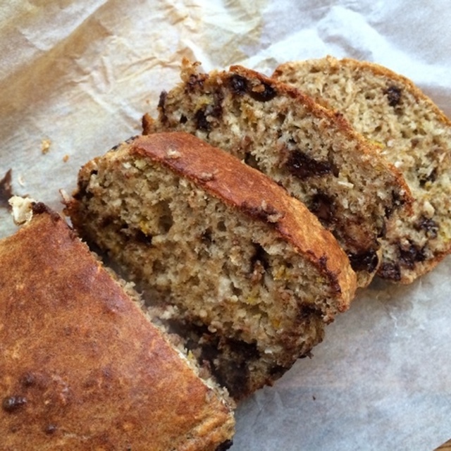 Bananbrød med kokos og chokolade