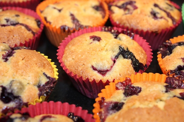 Blåbær i marcipan - muffins
