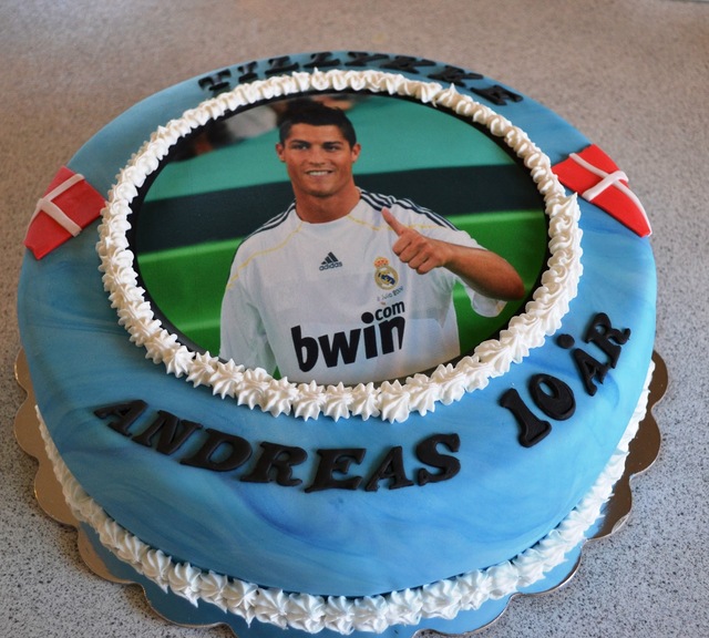 Ronaldo kage til Andreas' fødselsdag.