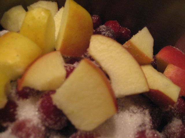 Tranebær-æble kompot