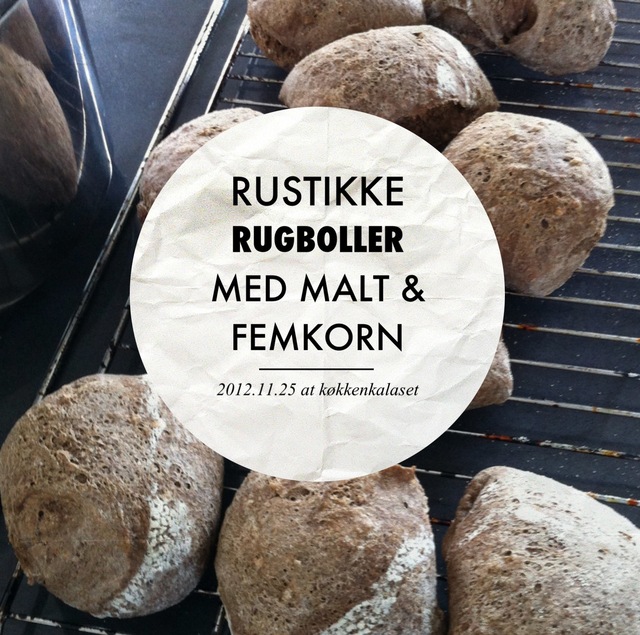 Rustikke rugboller med malt og femkorn