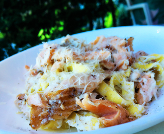 Pasta med ørred og ricottasauce