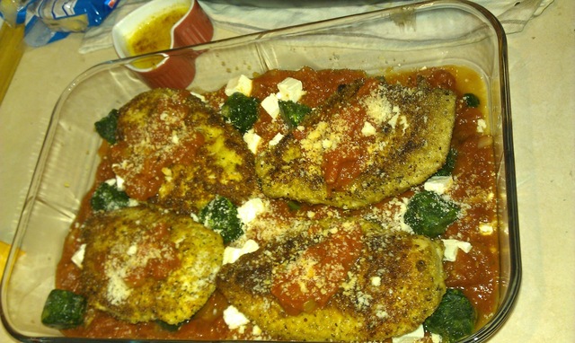 Chicken parmesan med feta