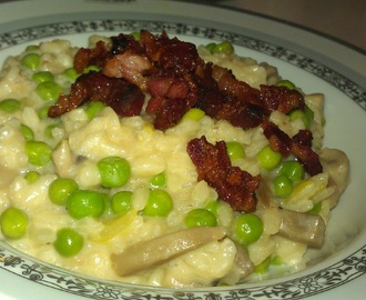 Risotto med champignon og ærter