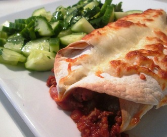 Enchiladas med Agurkesalat og Lasagne med Peberrod