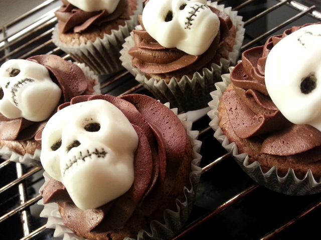 Uhyggelige halloween cupcakes