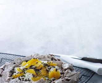 Pavlova med chokolade og appelsin