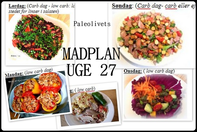 Paleolivets Madplan uge 27