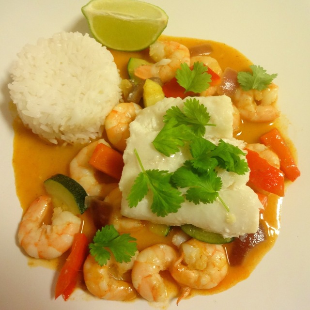 Thai skreifilet med scampi ♪♫¸♥¸♫♪