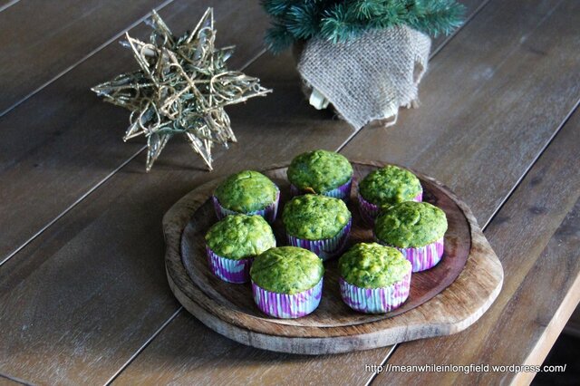 Joulun vihreät feta-pinaattimuffinit