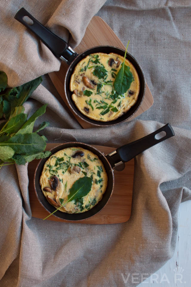 Mushroom and Black Kale Omelette