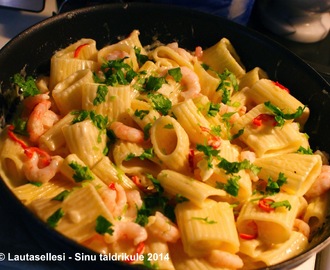 Tulinen Paccheri pasta katkarapujen kera – Tuline Paccheri pasta krevettidega