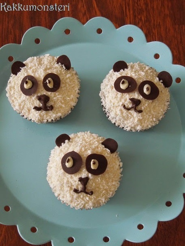 Panda cup cakes / Panda kuppikakut