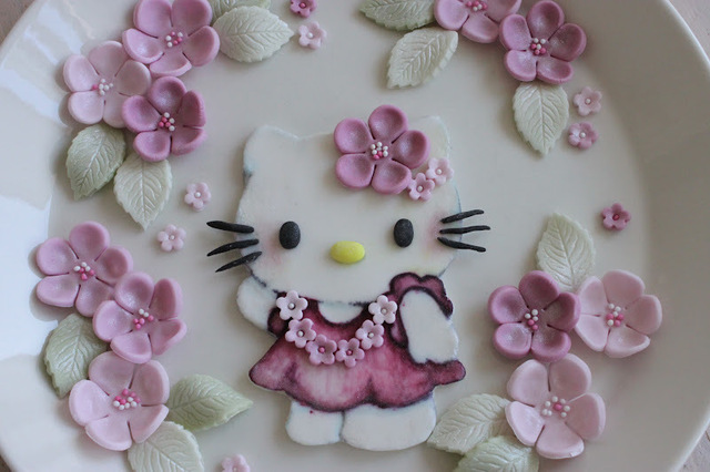 Hello Kitty -koriste + kukat