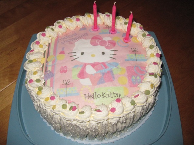 Hello Kitty valmiista kakkukuvasta
