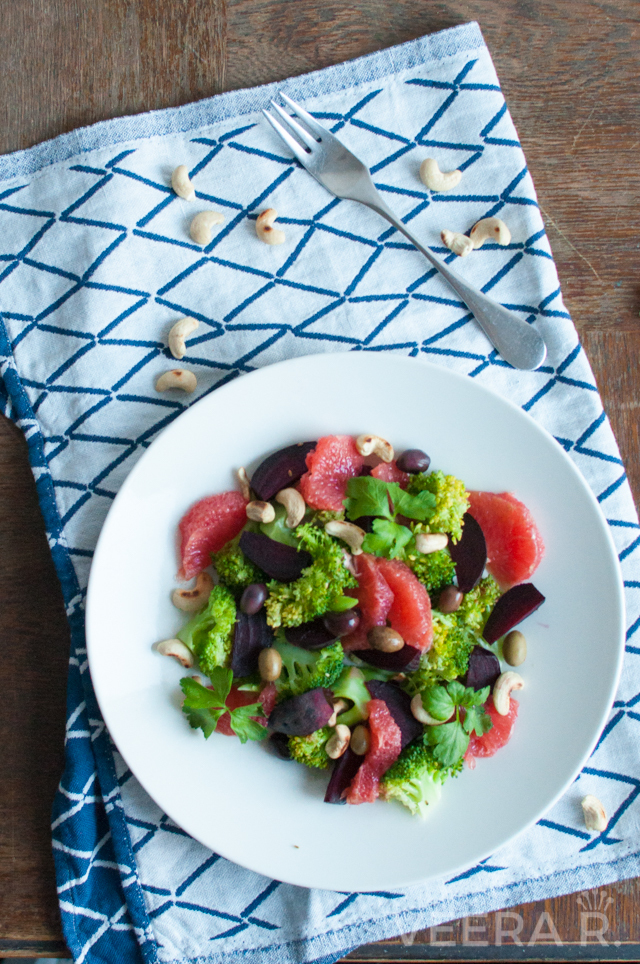 Beetroot and Broccoli Salad with Red Grapefruit
