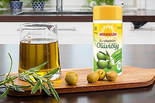 D-vitamiinia nyt oliiviöljykapselina