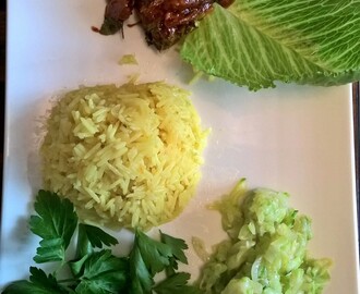 Naudanlihaa,-kesäkurpitsaa ja- kampodzalainen riisi