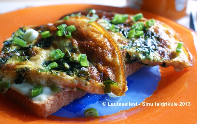 Sunnuntaiaamun munakas pinaatilla – Puhapäevahommiku omlett spinatiga