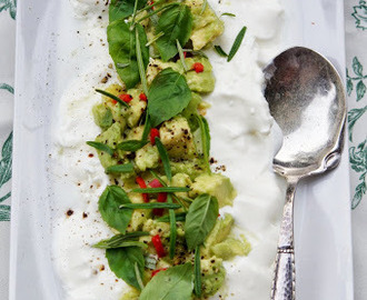 Mozzarellaa, avokadoa ja jugurttia / Mozzarella, avocado and yoghurt salad