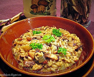 Porcini risotto (Tattirisotto kuivatuista tateista)